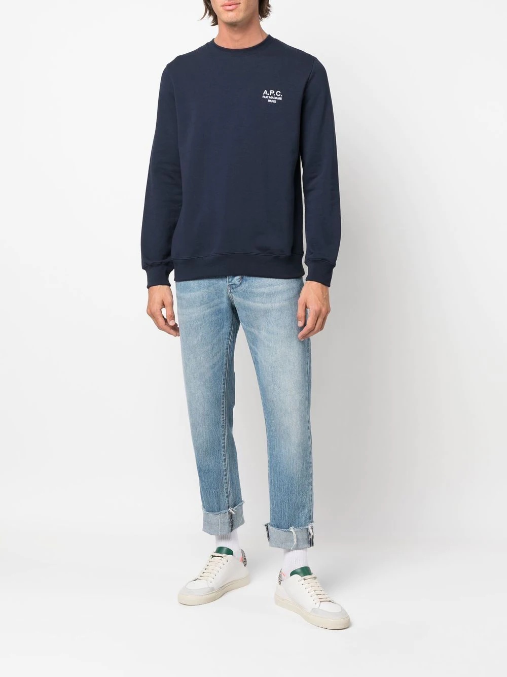 logo-print crew neck sweatshirt - 2