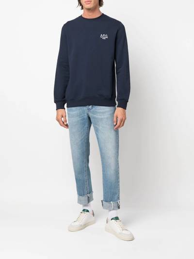 A.P.C. logo-print crew neck sweatshirt outlook