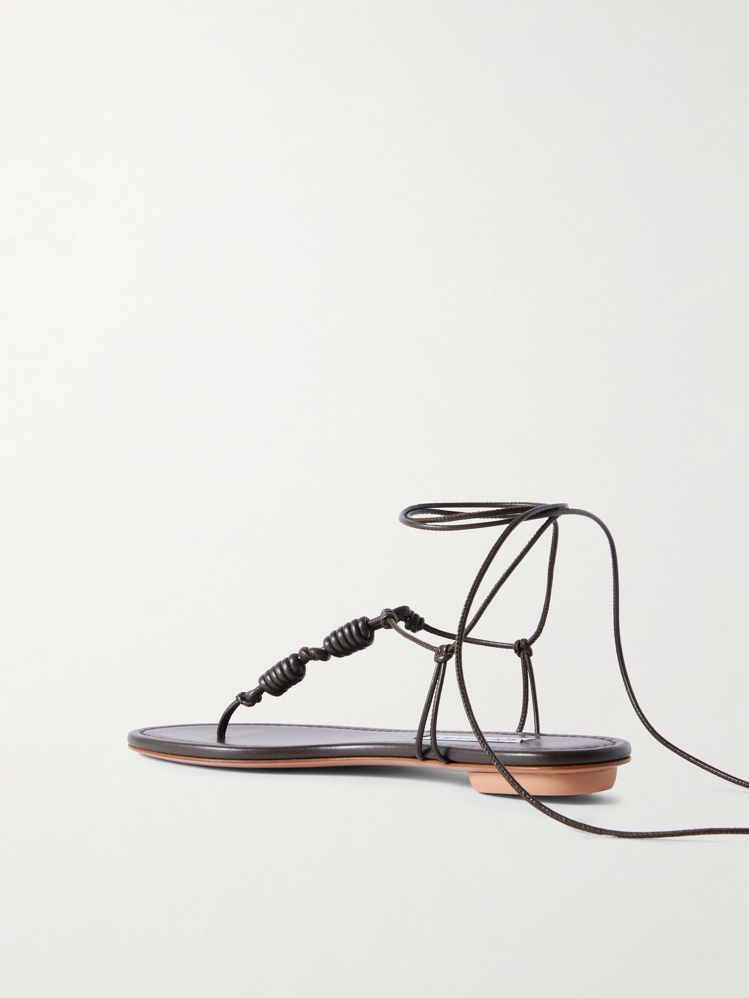 Oaxaca knotted leather sandals Dark brown - 3