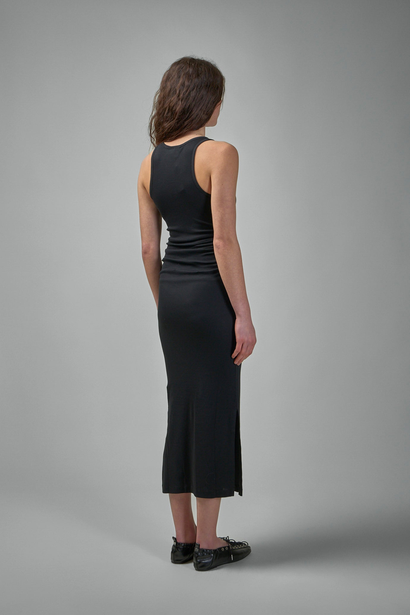 Soft Cotton Rib Tank Top Long Dress - 3