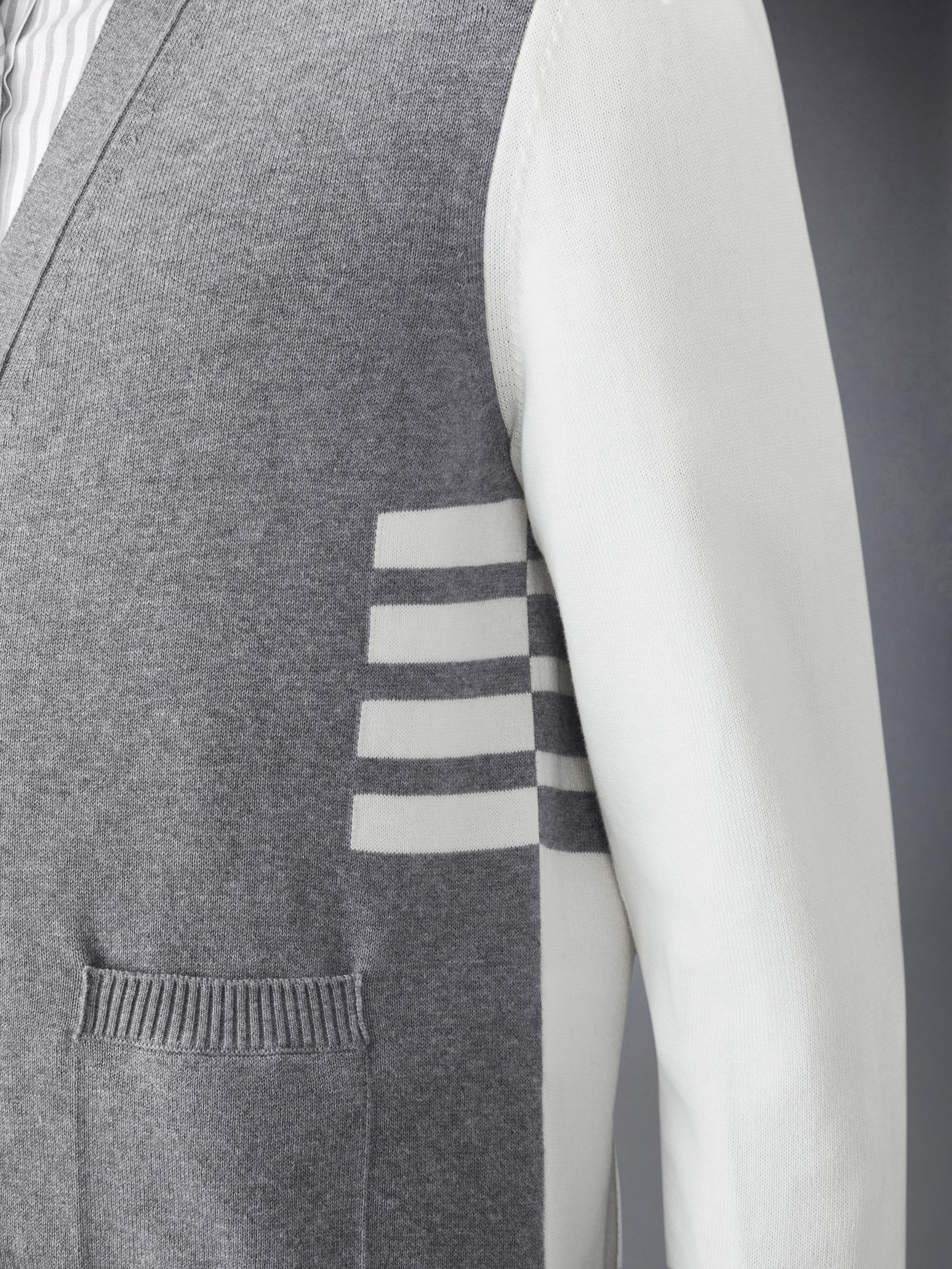 Funmix 4-Bar Relaxed Fit V Neck Cardigan - 5