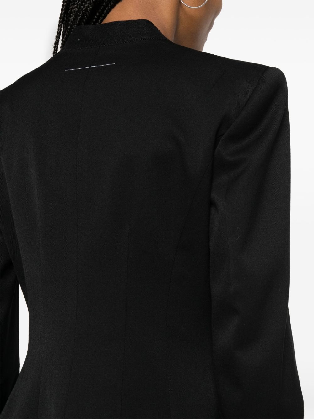 contrast-stitching single-breasted blazer - 5