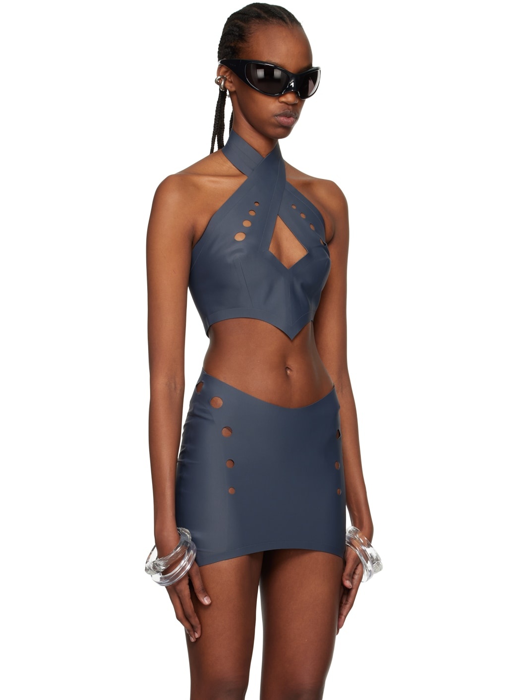 Gray Perforated Top - 2