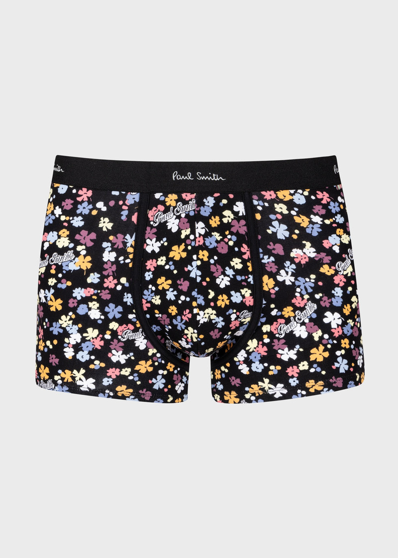Black 'Logo Floral' Boxer Briefs 1
