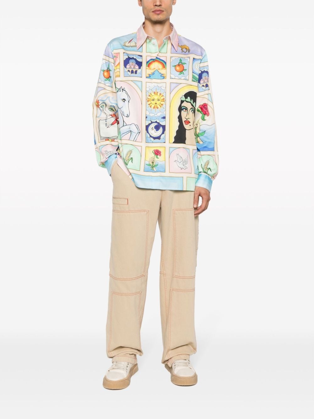 La Fable-print cotton shirt - 2