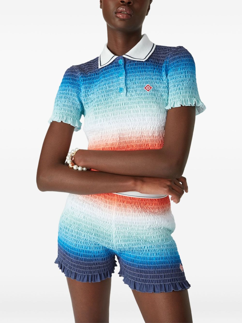 smocked polo top - 4