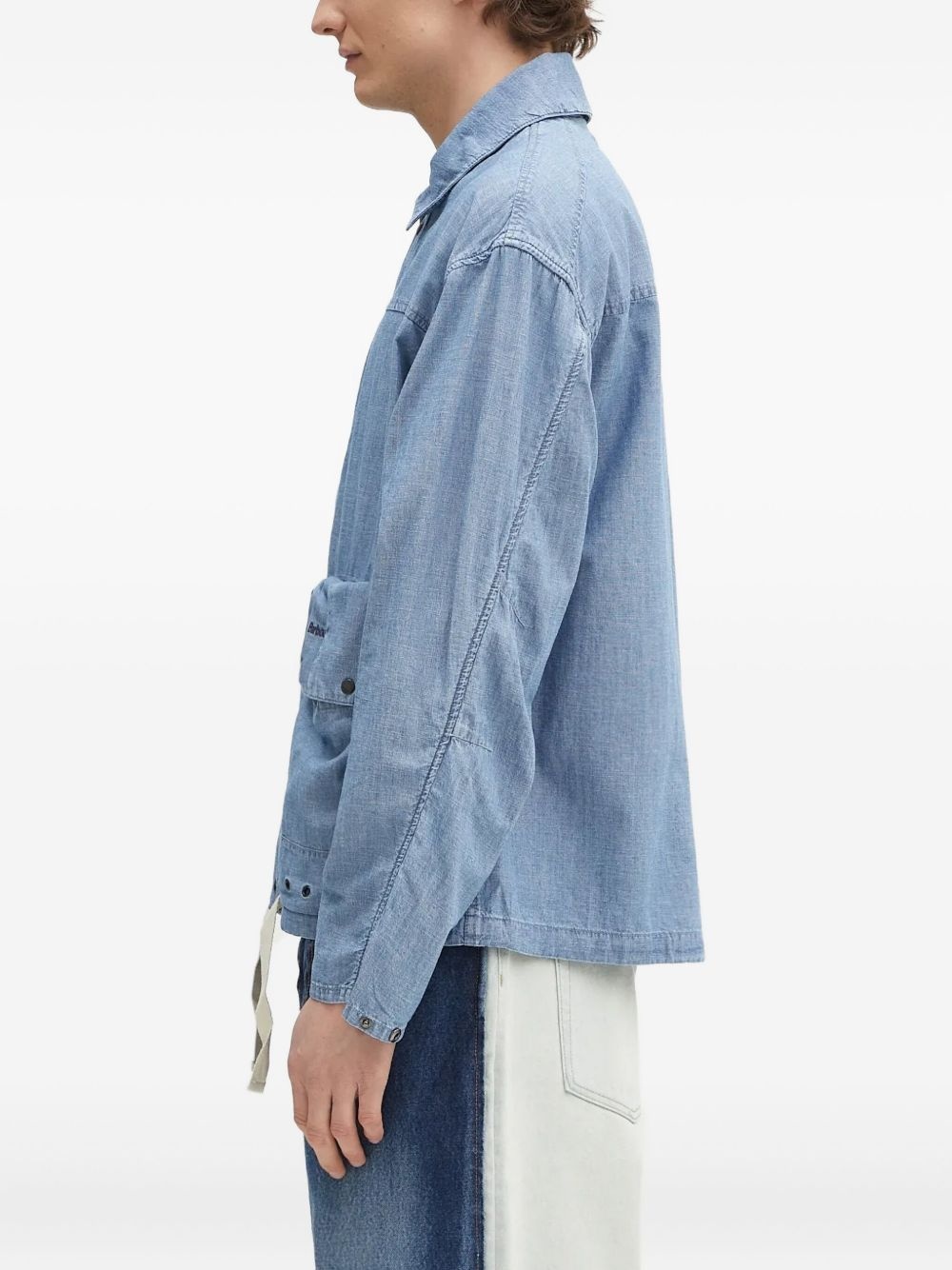 cotton-blend shirt jacket - 3