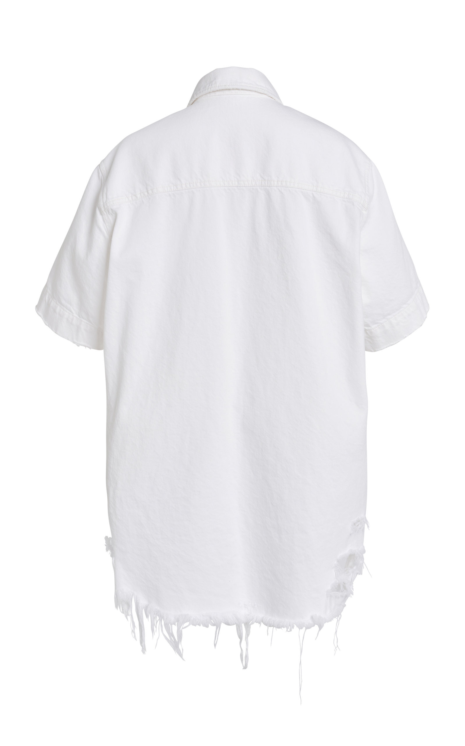 Distressed Denim Shirt white - 3