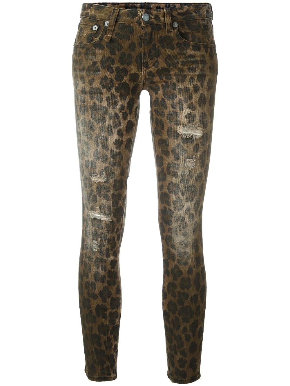 leopard print skinny jeans - 1