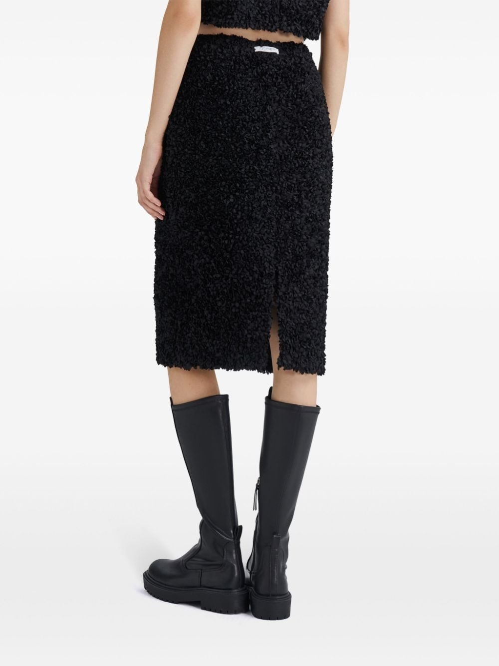 bouclé-constructed midi skirt - 4