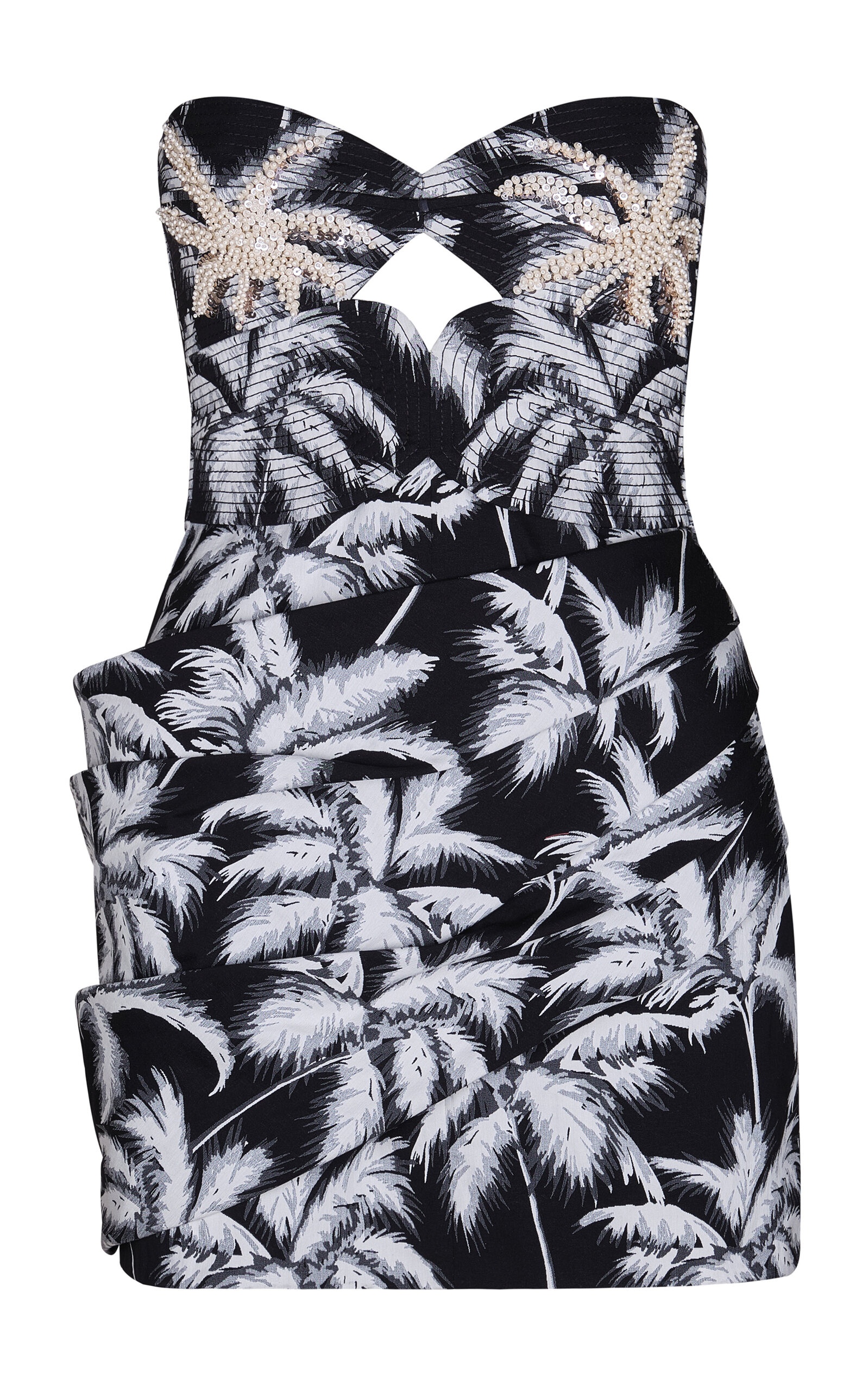 Sombra Tropical Ruched Cotton-Blend Mini Dress multi - 1