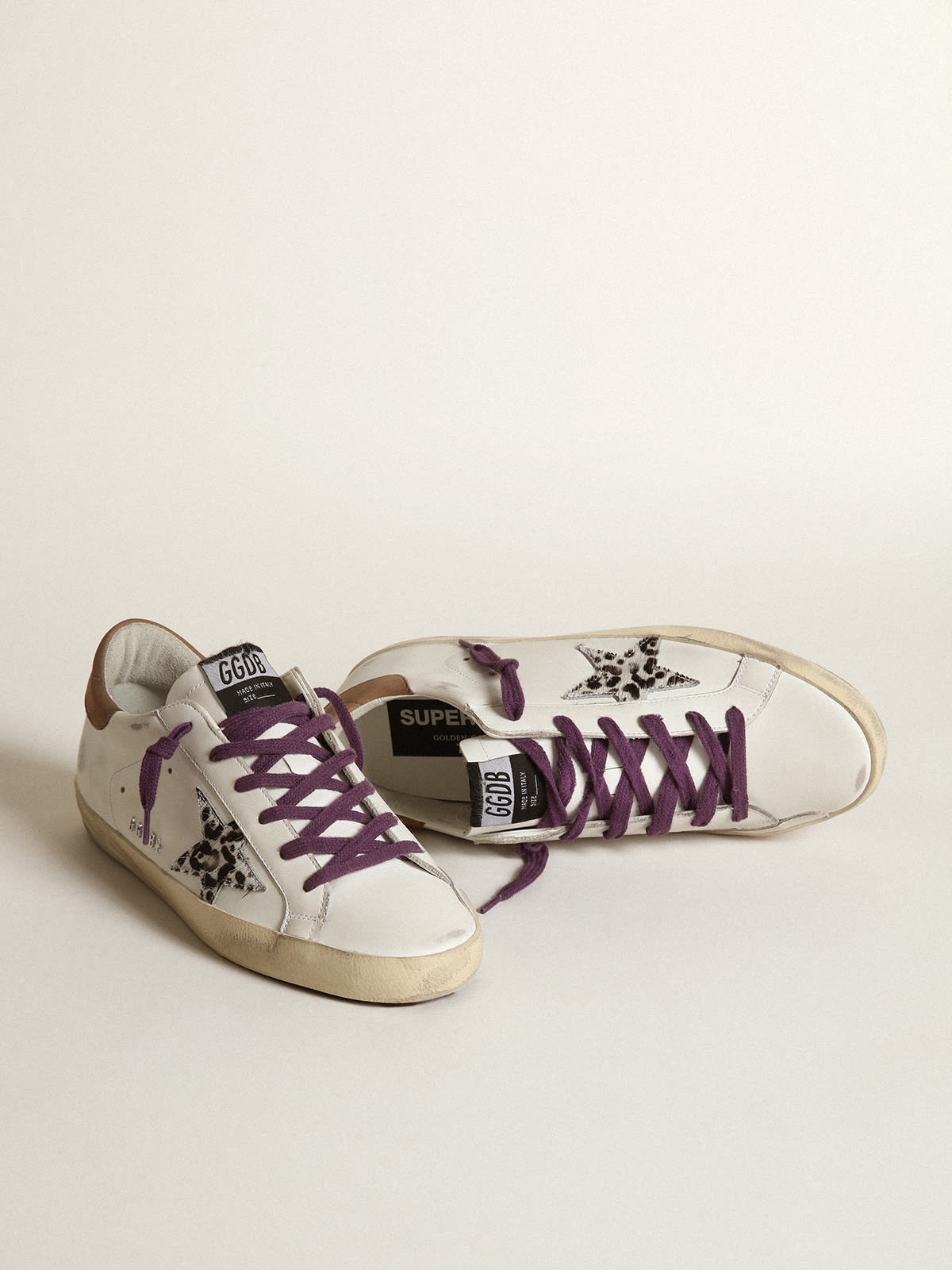 Golden Goose Super-Star with leopard pony skin star and brown 