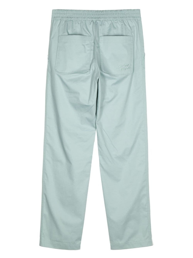 Maison Kitsuné elasticated-waistband straight-leg cotton trousers outlook