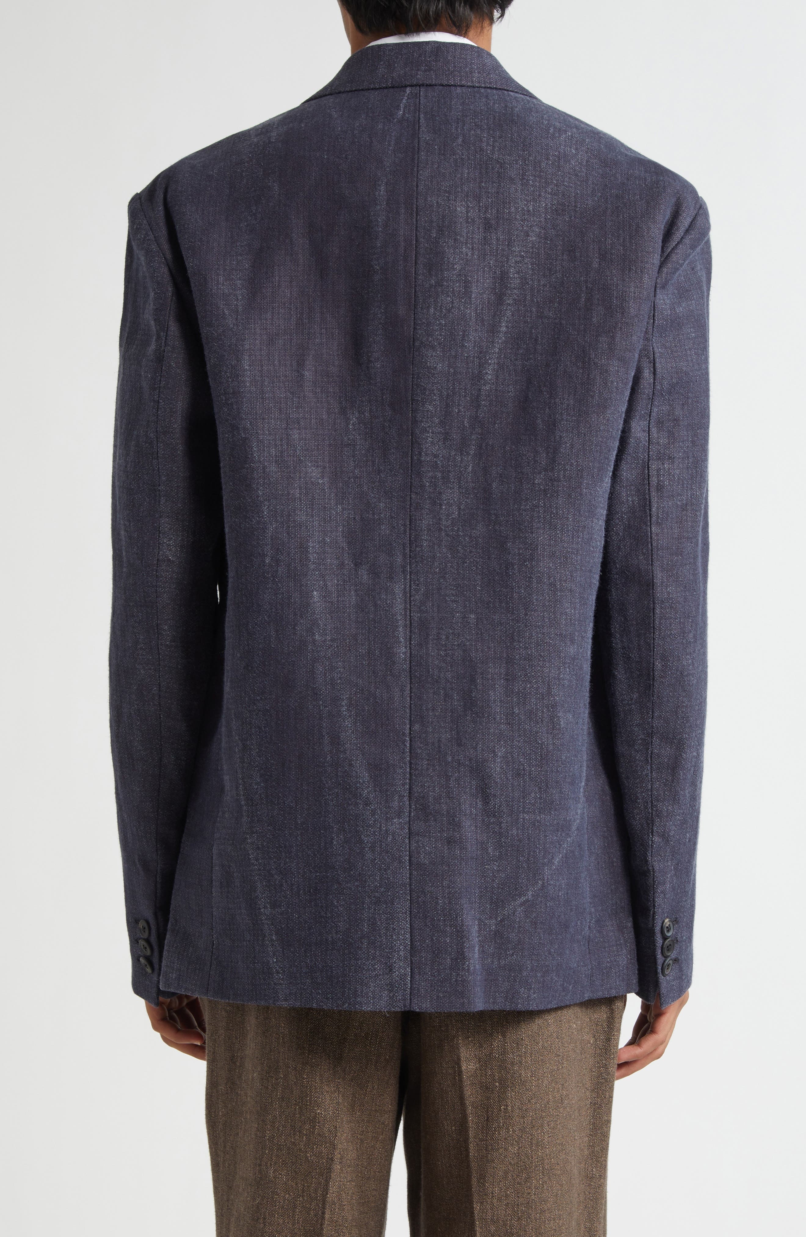 OUR LEGACY Unconstructed Shinjuku Linen Blazer in Charcoal Bourdeaux Flow Weave at Nordstrom - 2