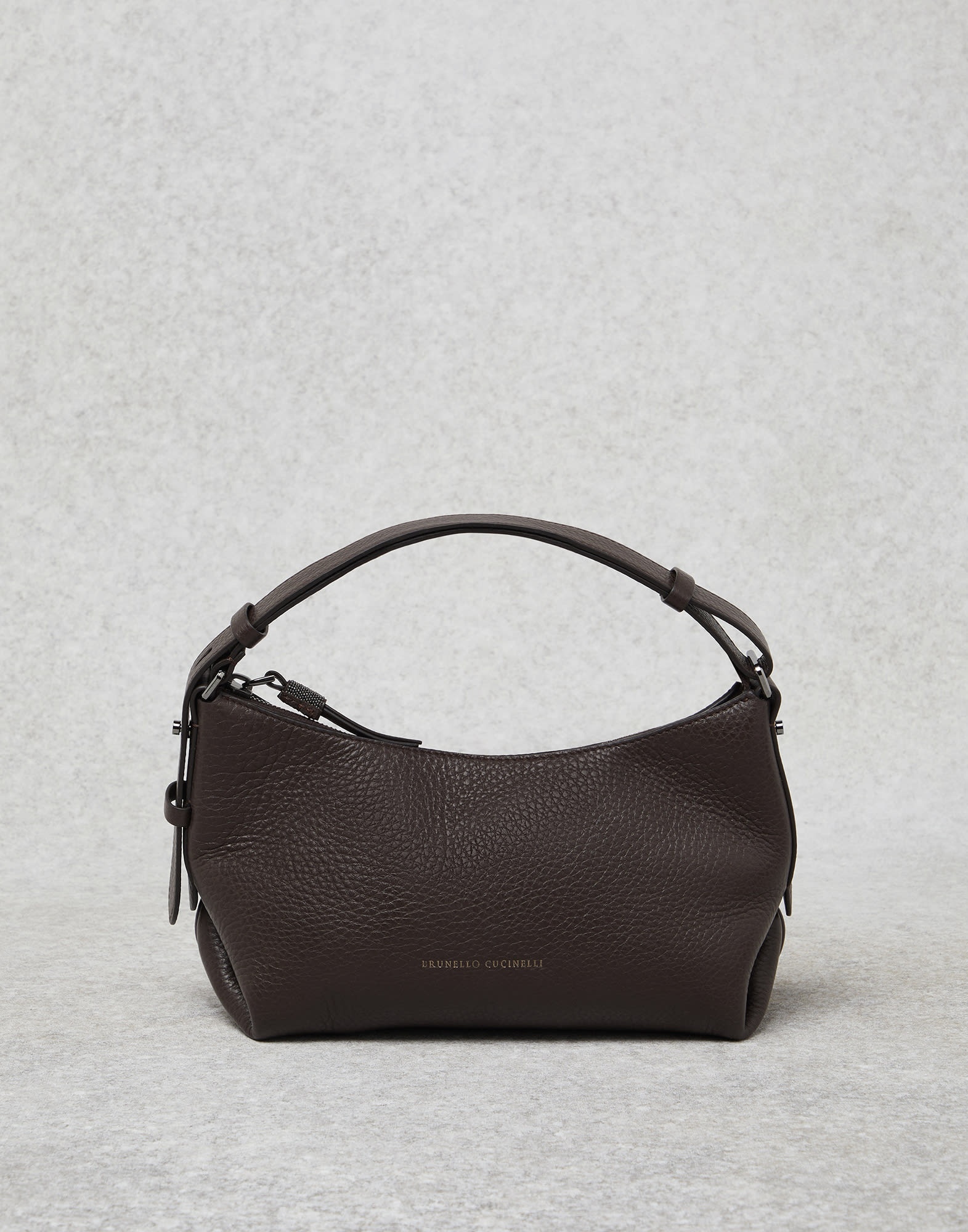 Texture calfskin hobo bag with monili - 1