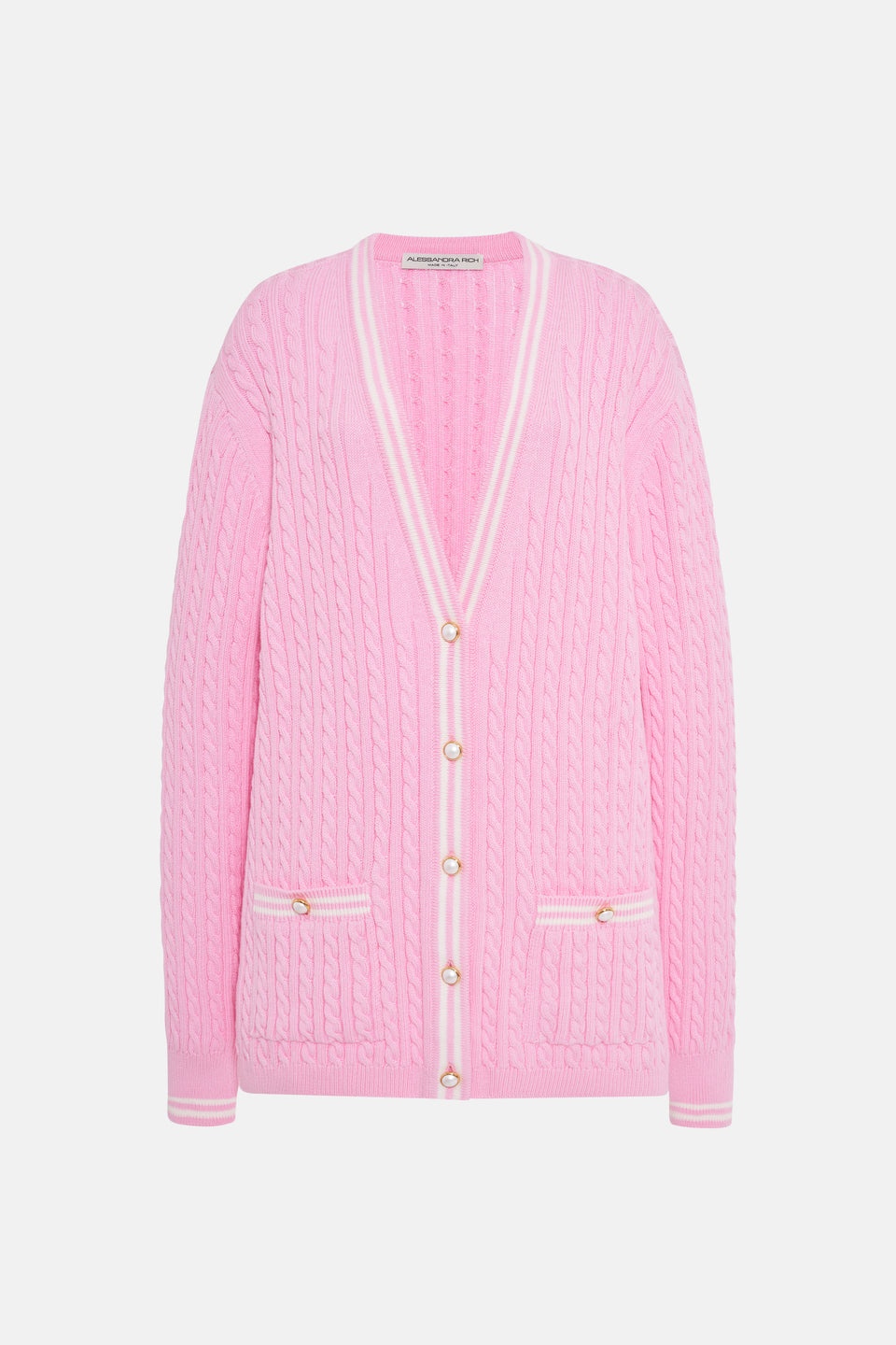 COTTON BLEND KNITTED CARDIGAN - 1
