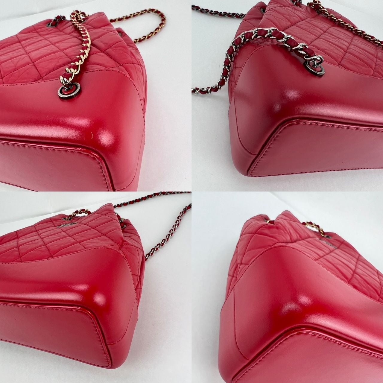 Chanel Aged Calfskin Quilted Small Gabrielle Red Backpack - 7