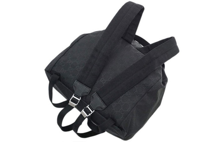 Gucci Logo Leather Logo Nylon Schoolbag Backpack / Black 510343-X28AN-1000 - 3