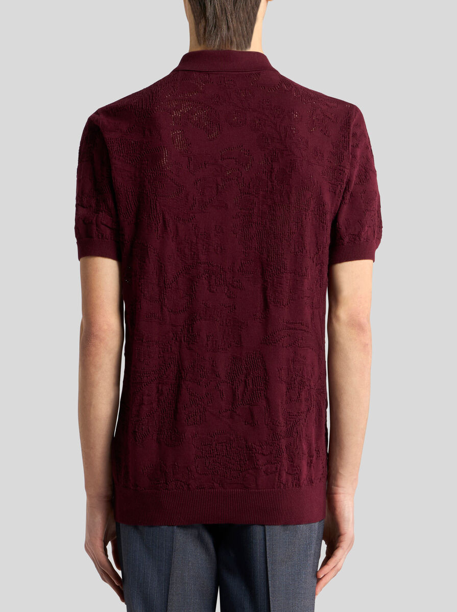 FLORAL PAISLEY COTTON POLO SHIRT - 4