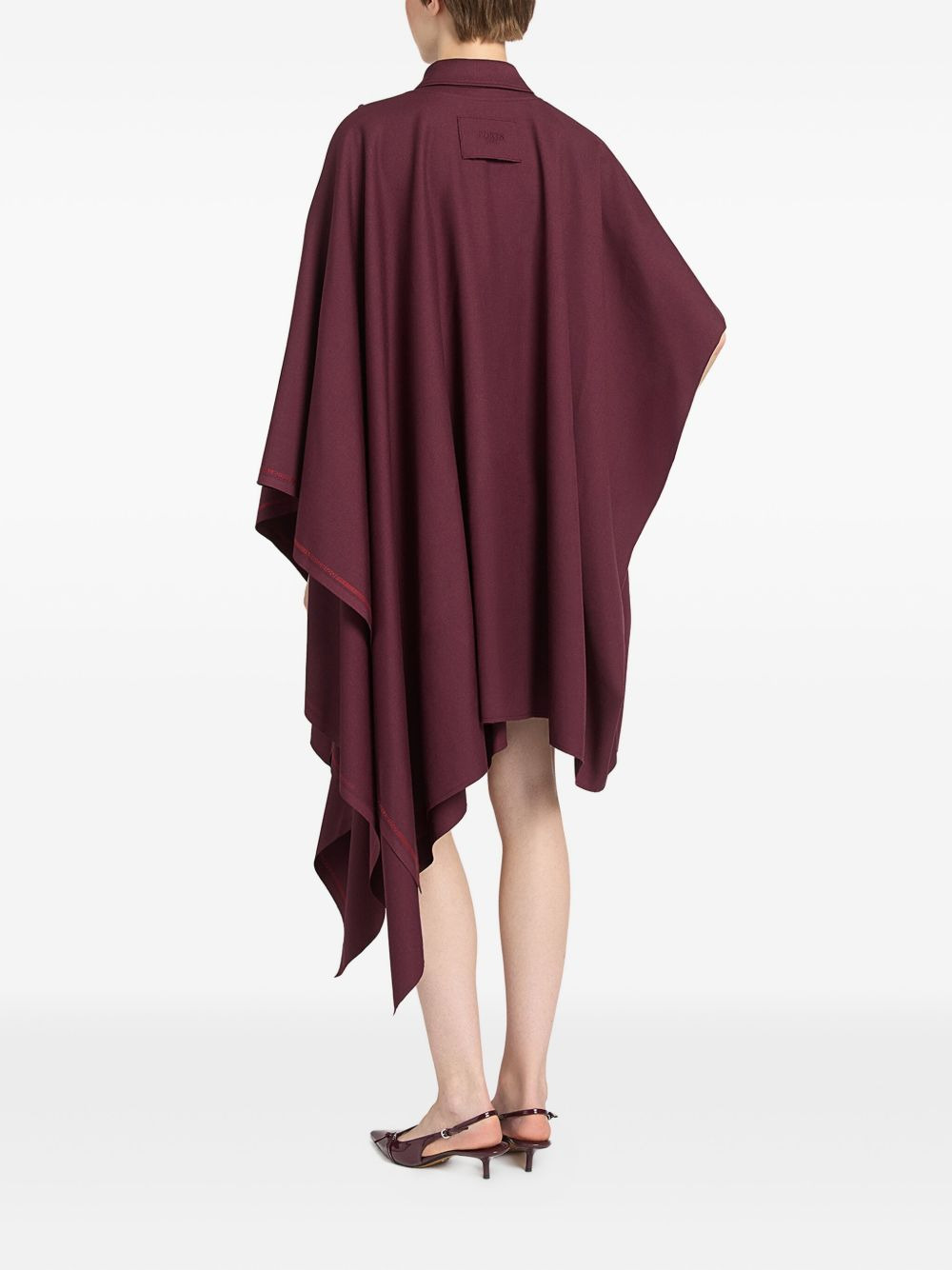 draped-neckline shirt mini dress - 3