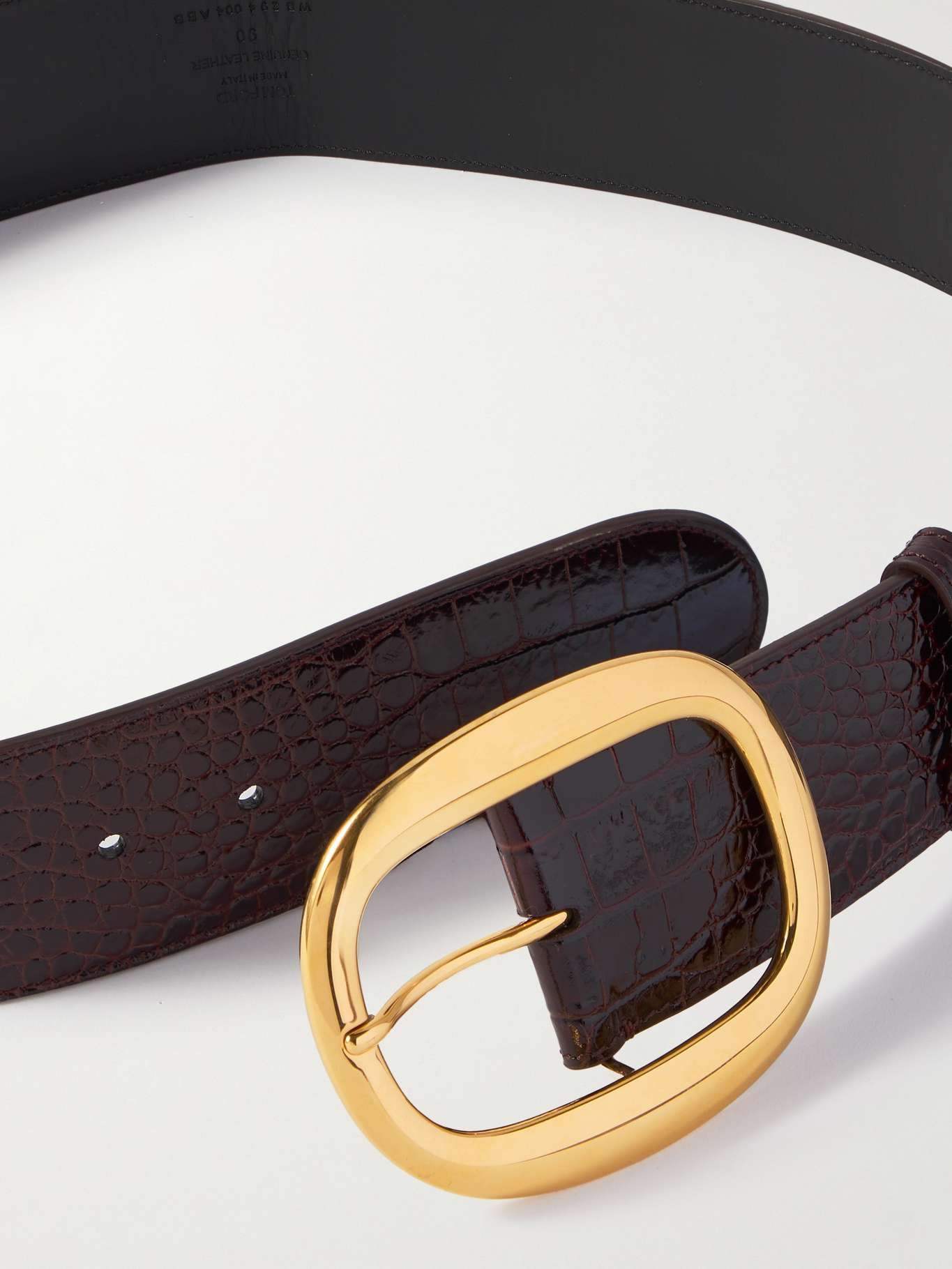 Croc-effect patent-leather belt - 3