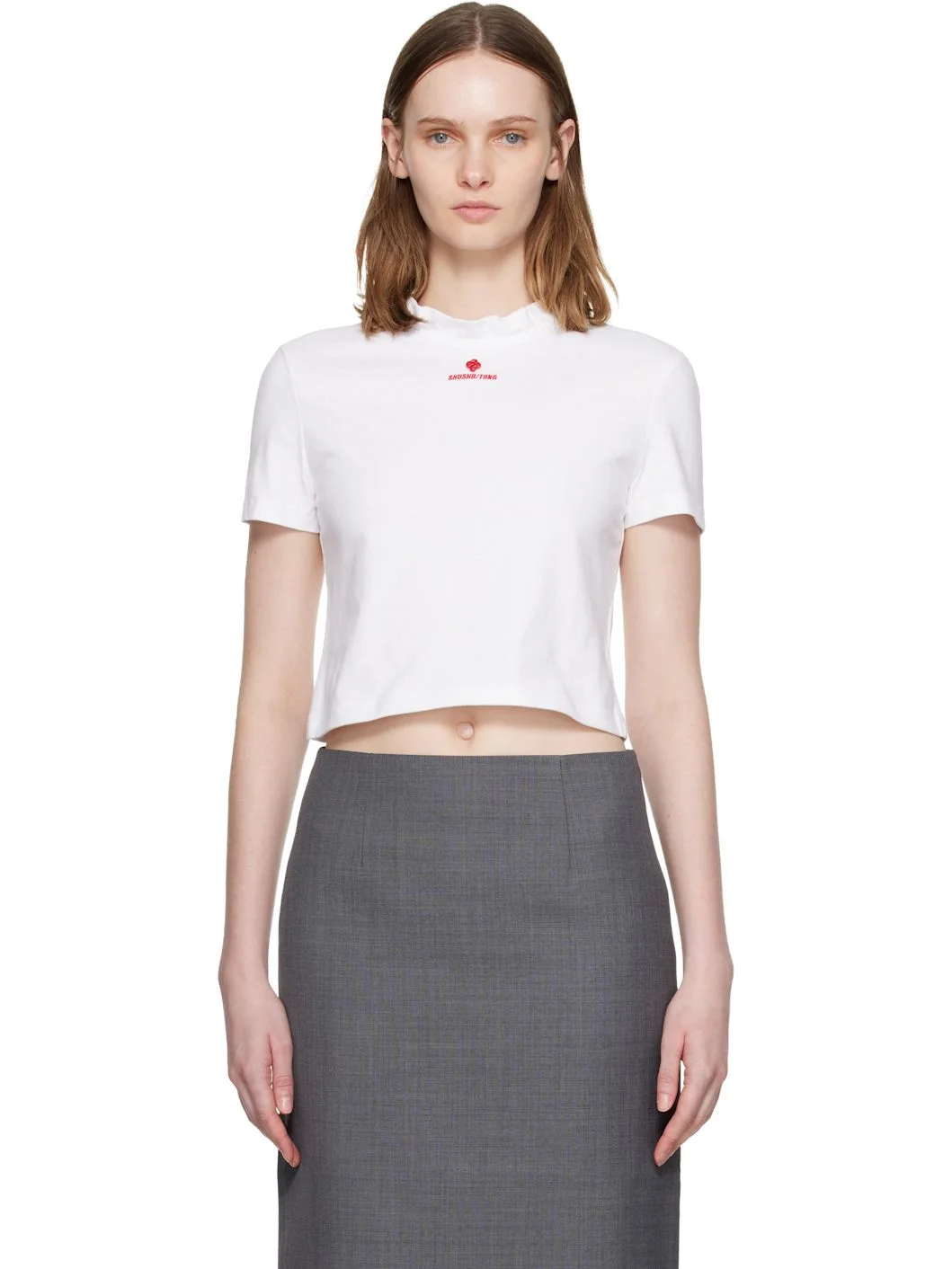 White Wave Lace Collar T-shirt - 1