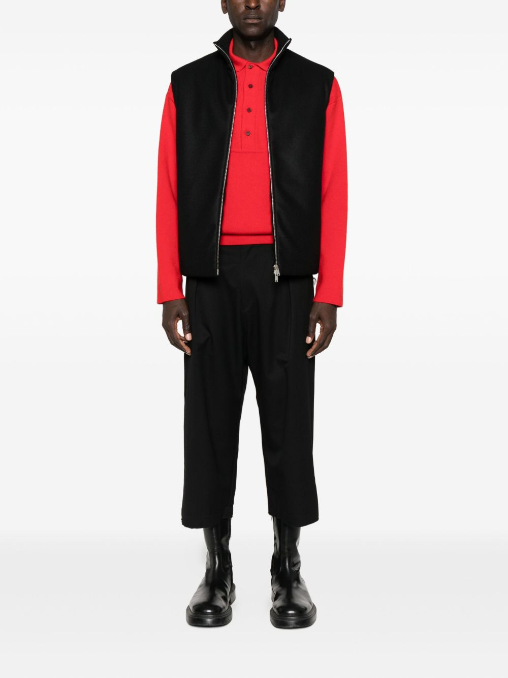 high-neck zip-front vest - 2