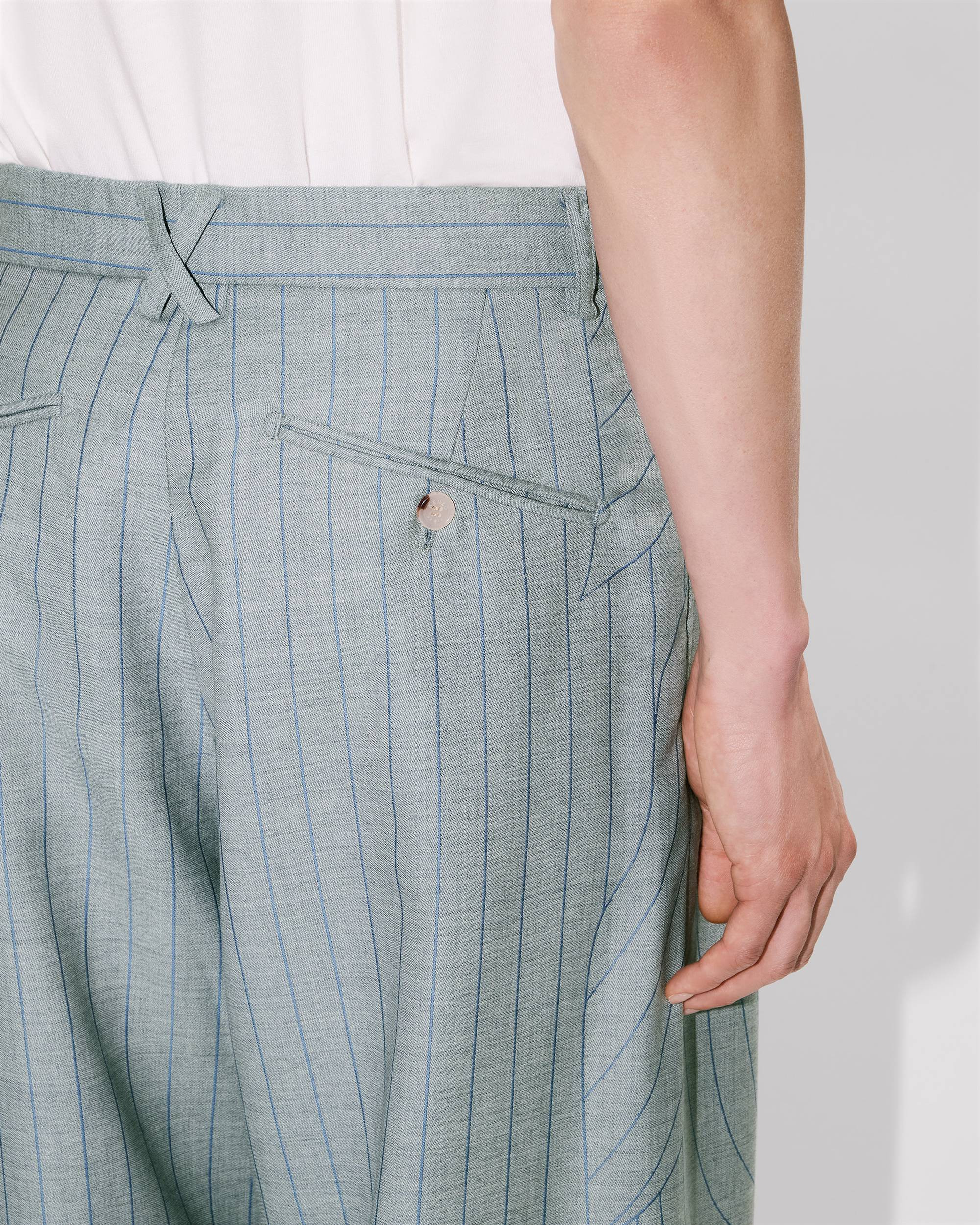 'KENZO Leaf Stripe' straight tailored pants in virgin wool jacquard - 8