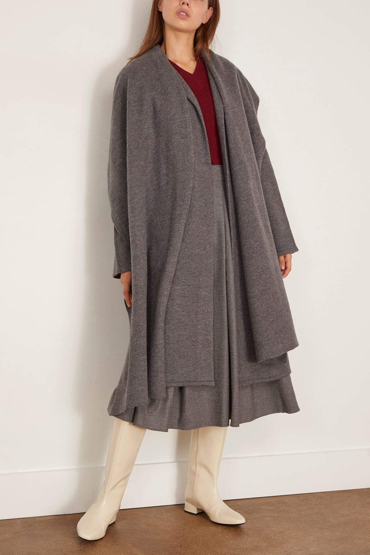 Cloak Sweater Coat in Charcoal - 4
