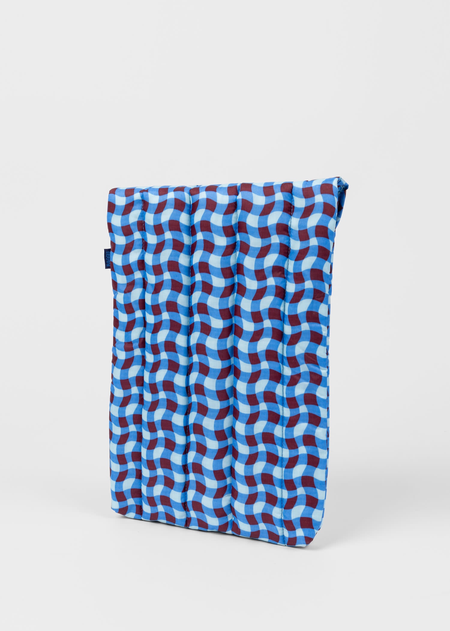 BAGGU Blue Wavy Gingham Puffy Laptop Sleeve 13"/14" - 2