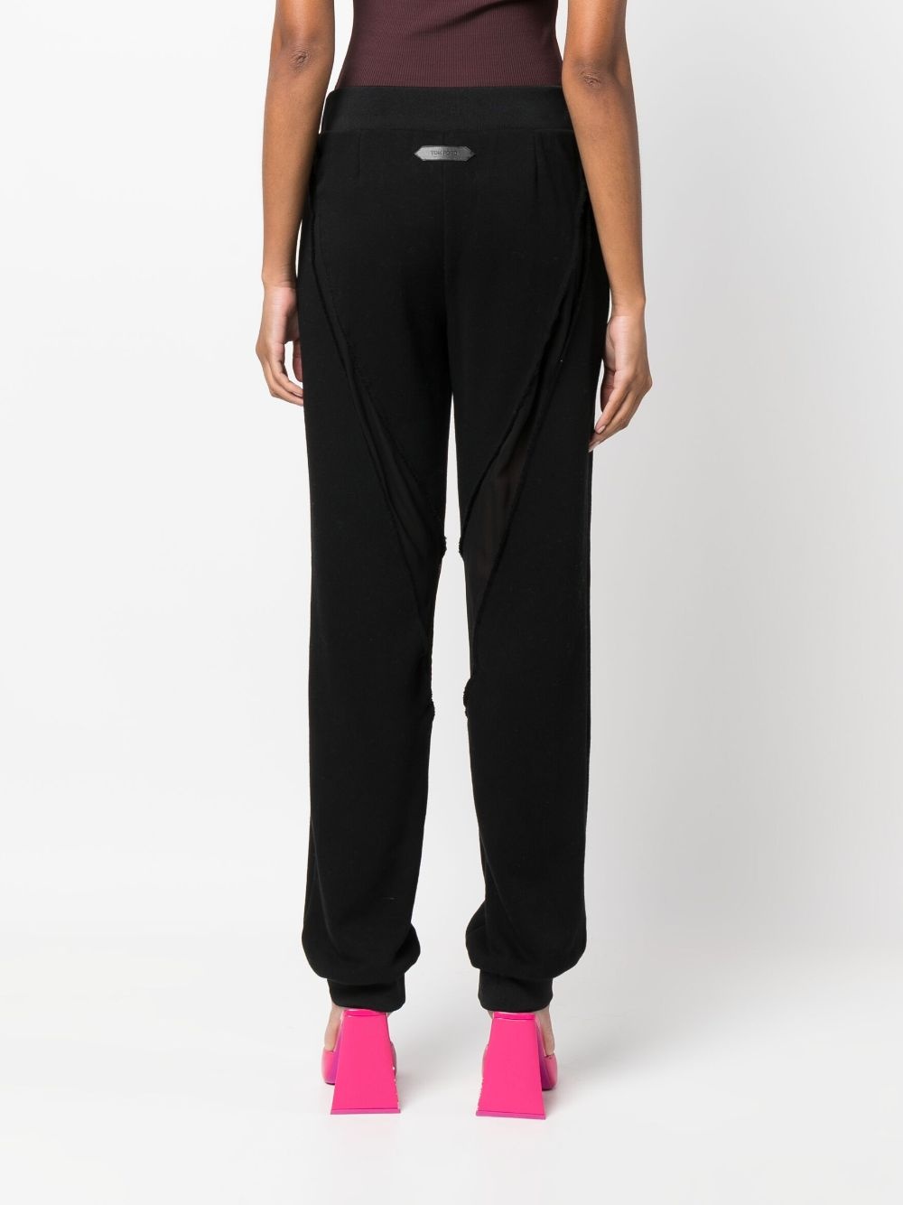 panelled cotton track pants - 4