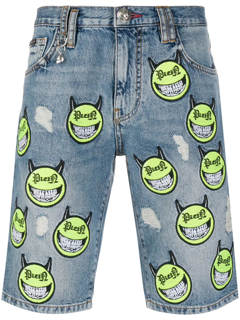 Evil Smile denim Bermuda shorts - 1