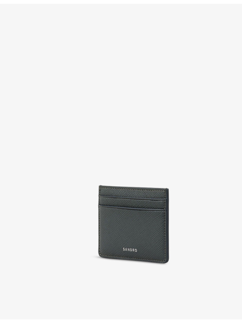 Logo-embossed textured-leather card holder - 3