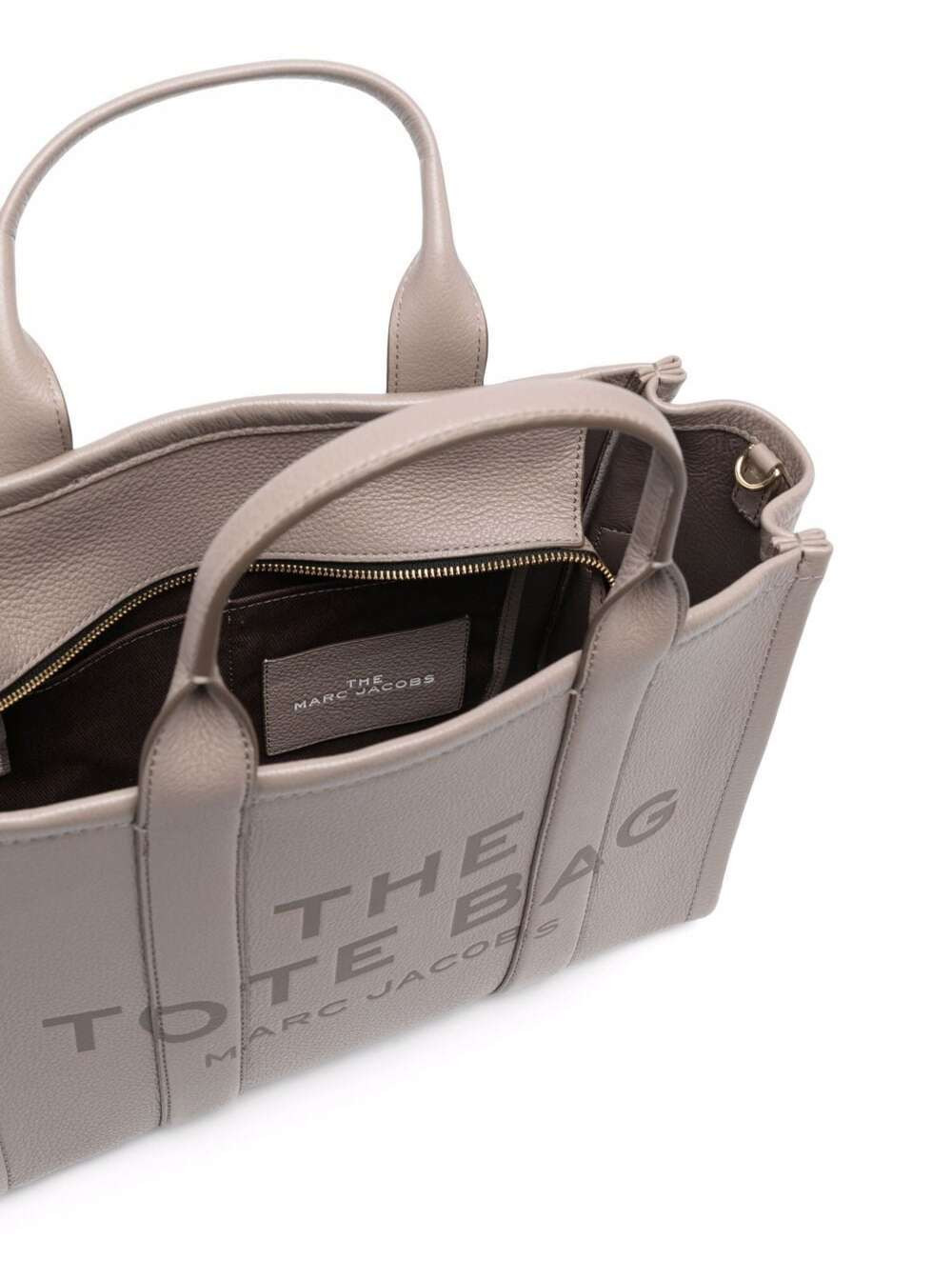 Marc Jacobs Women 'The Tote Bag Medium' Grey Shoulder Bag With Logo In Grainy Leather Woman Marc Jac - 3