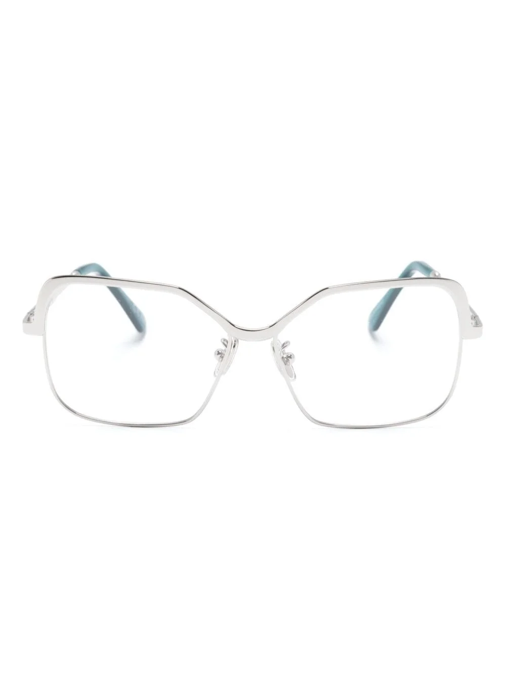 logo-debossed square-frame glasses - 1