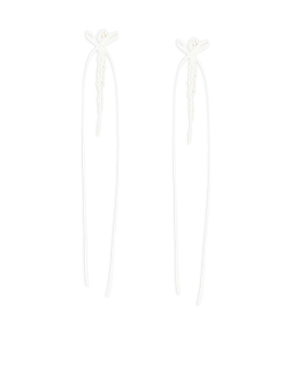 Simone Rocha slim bow ribbon earrings | REVERSIBLE
