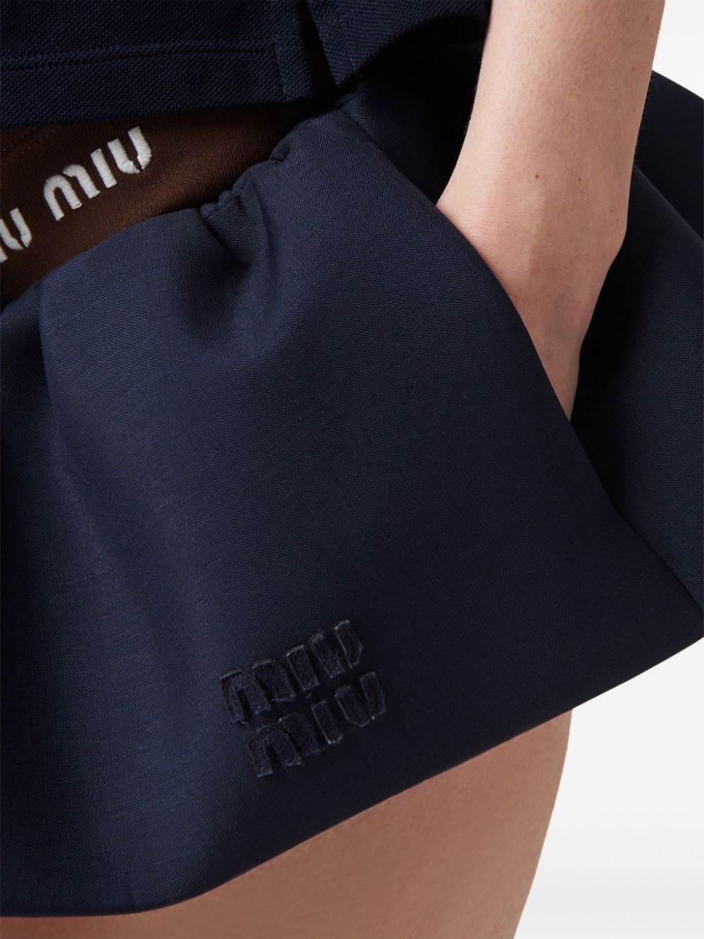 logo-appliquÃ© wool miniskirt - 4