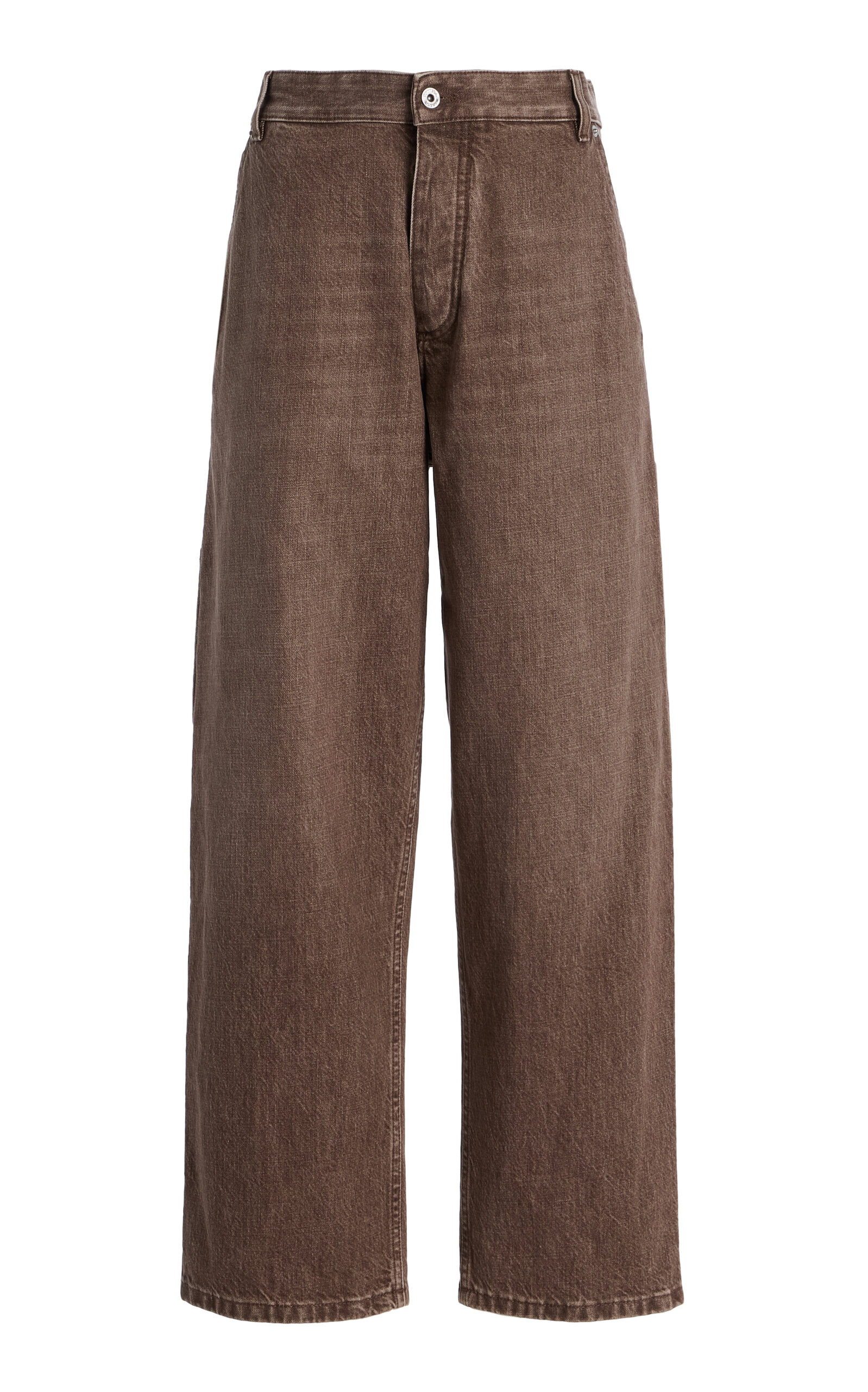 Washed Cotton Cargo Jeans brown - 1