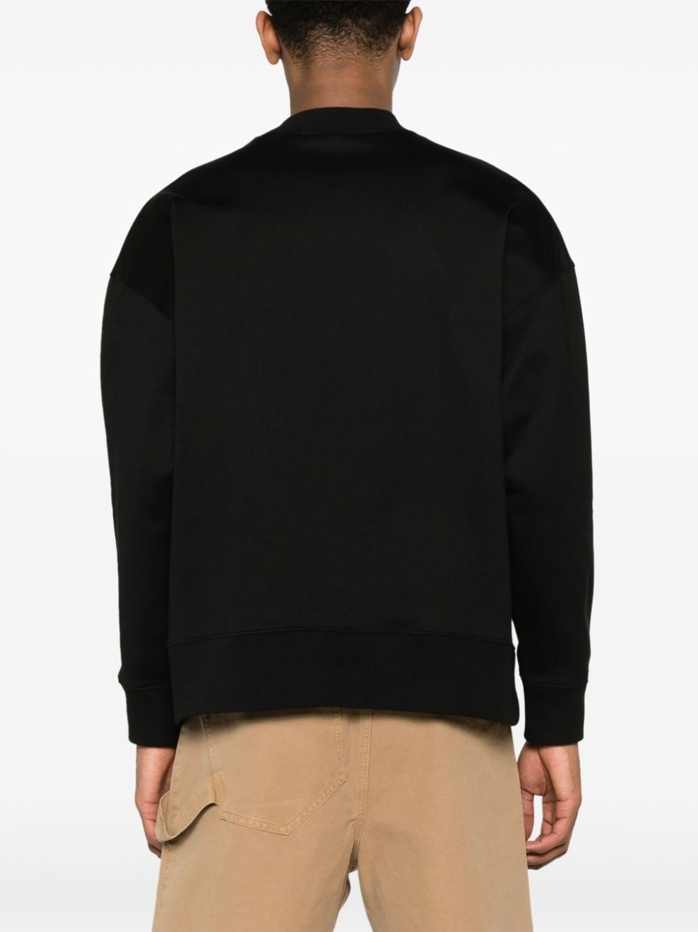 logo-plaque cotton sweatshirt - 4