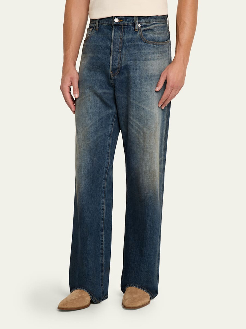 COÛT DE LA LIBERTÉ Men's Japanese Denim Baggy-Fit Jeans outlook