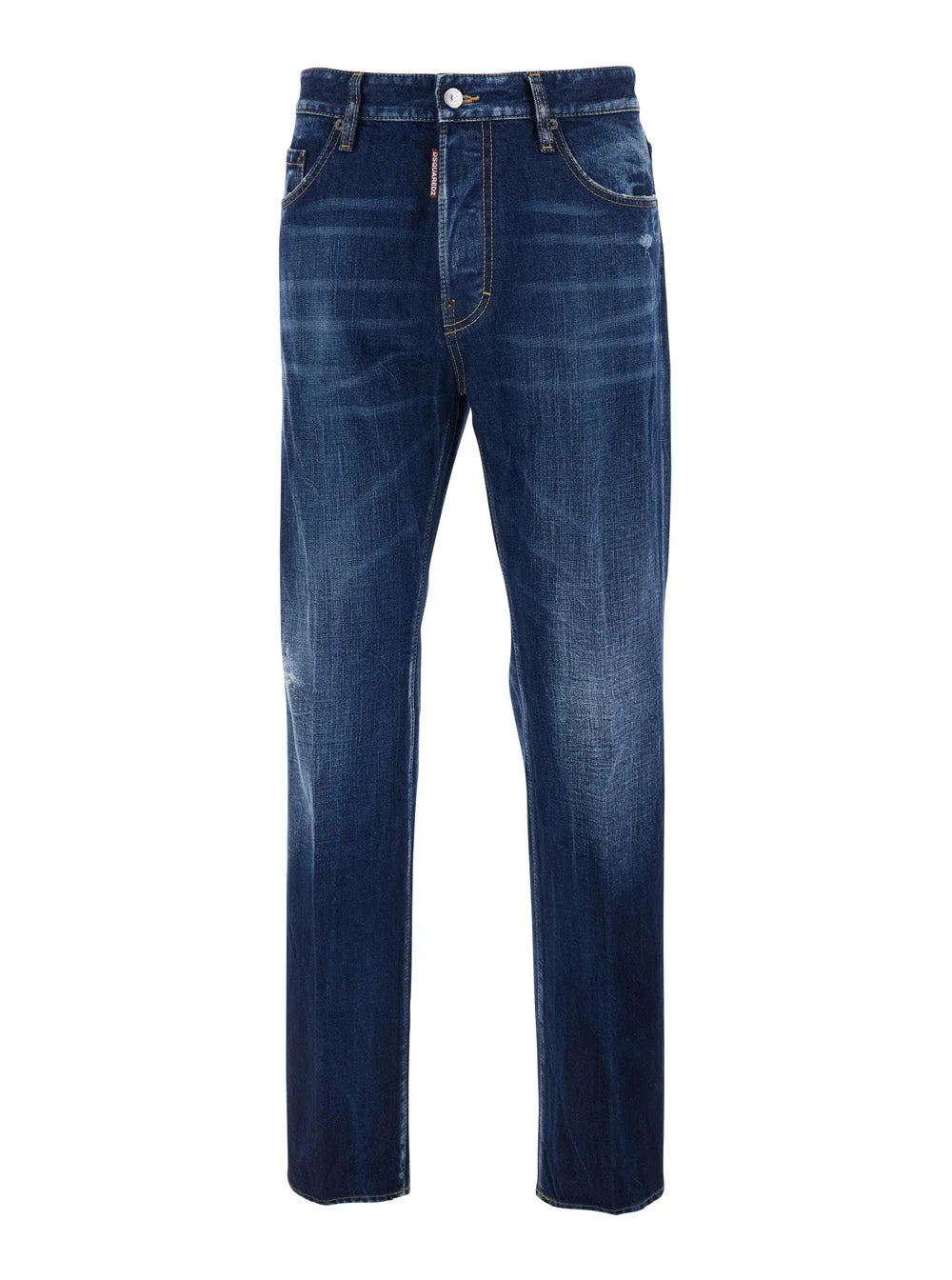 Dsquared2 Men '642' Blue Jeans With Logo Patch On The Rear In Denim Man - 1