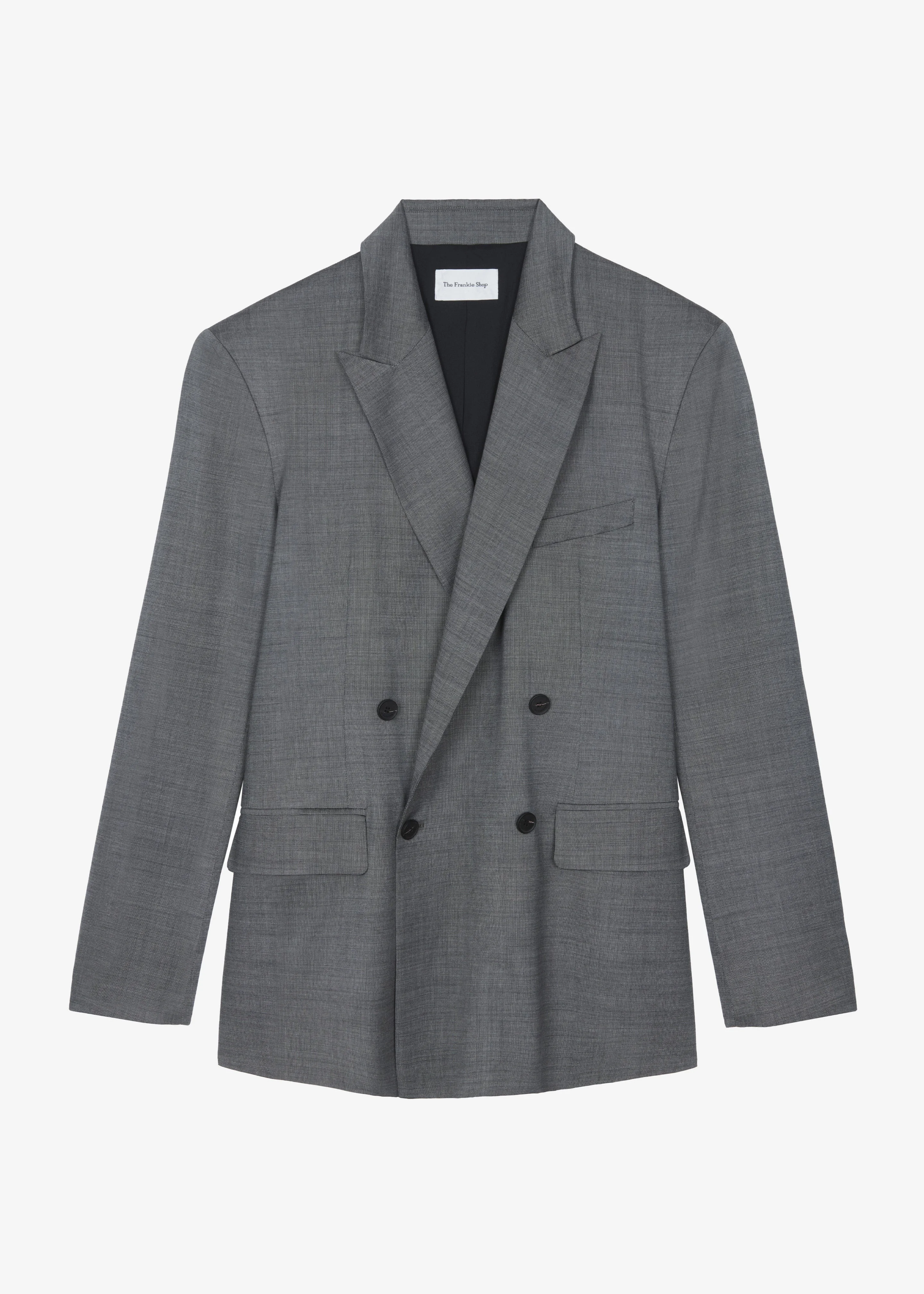 Newark Double Breasted Blazer - Grey Melange - 1