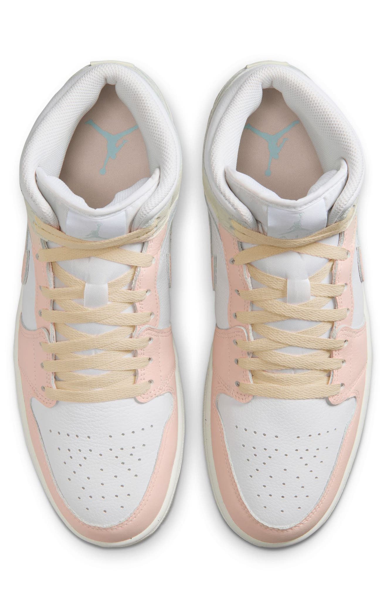Air Jordan 1 Mid SE Sneaker in White/Guava Ice/Glacier Blue at Nordstrom - 3
