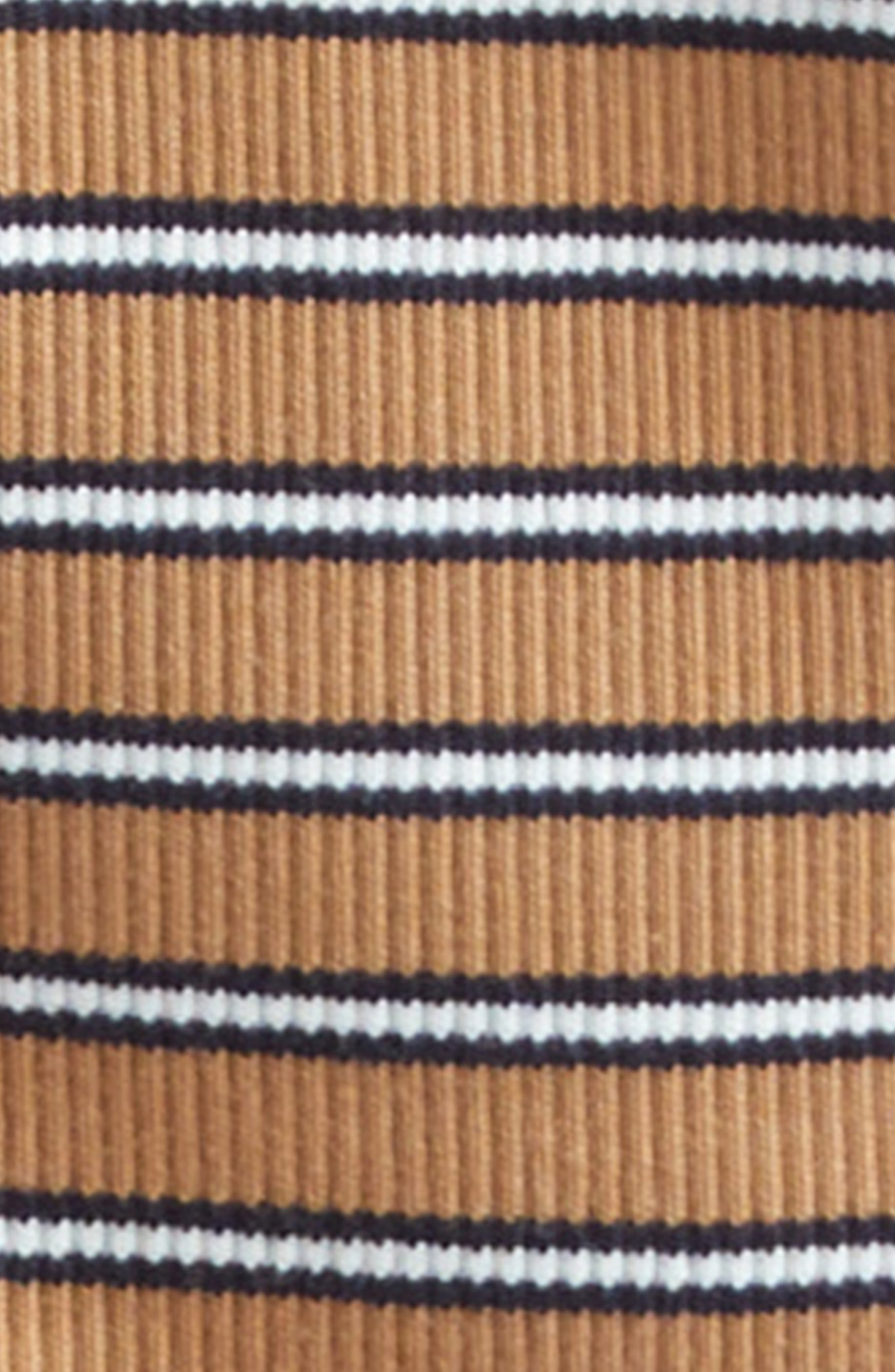 Veronica Beard Kearney Stripe Stretch Cotton Rib Polo in Brown Multi at Nordstrom - 6