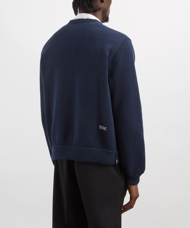 Navy Double-Breasted Cardigan 4