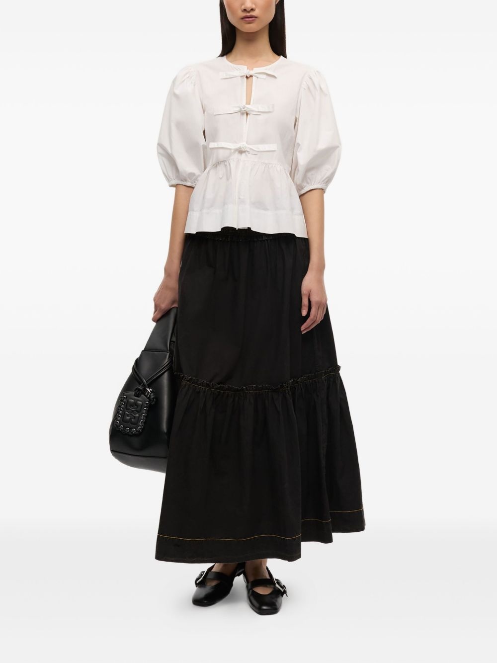 panelled A-line skirt - 2