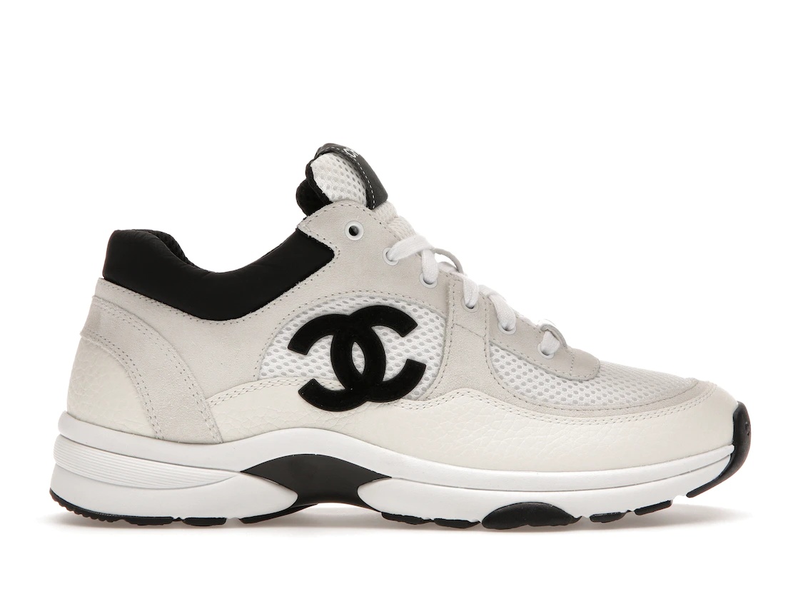 Chanel Low Top Trainer Suede White Black (Women's) - 1
