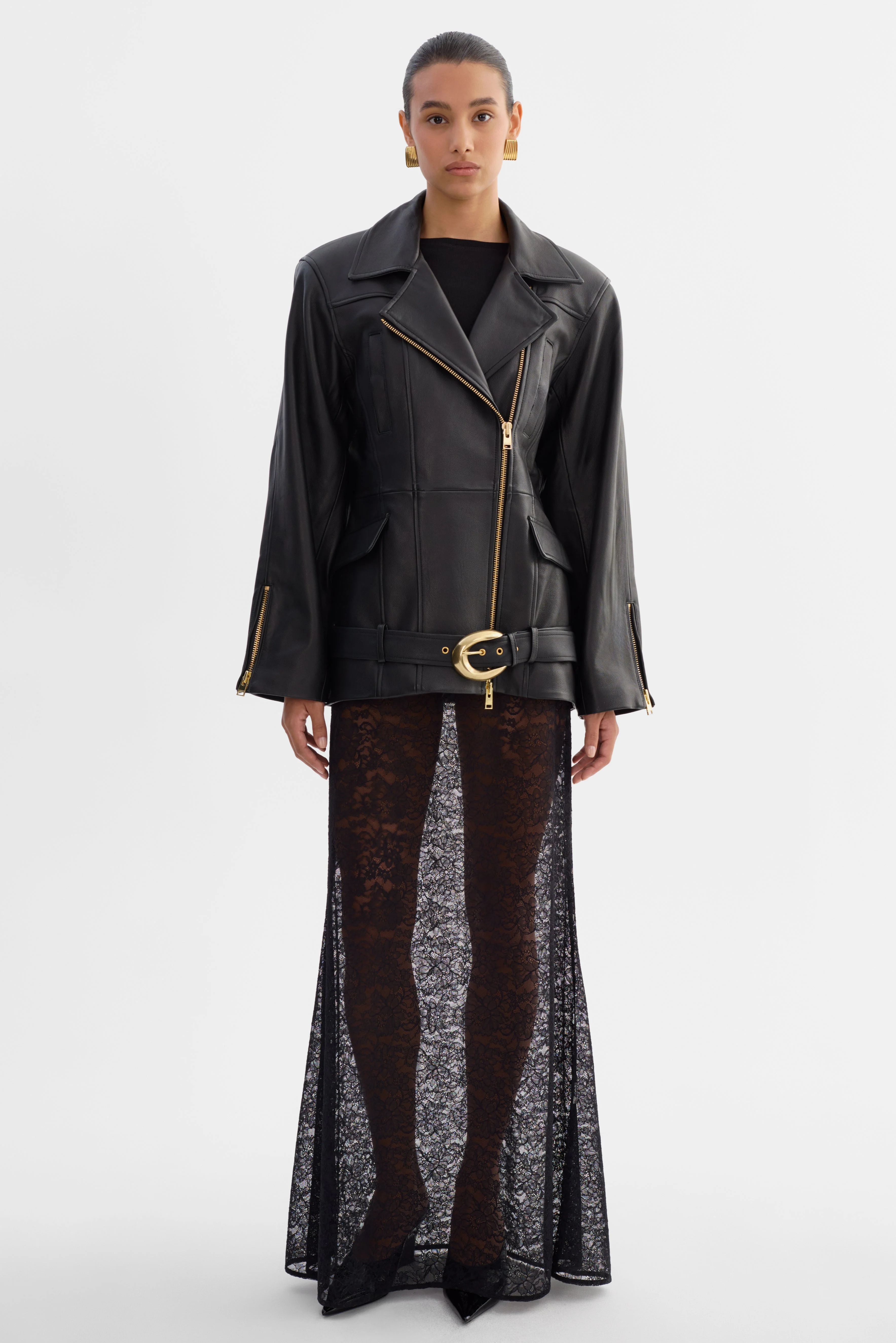 VENETIA | Belted Leather Jacket - 1