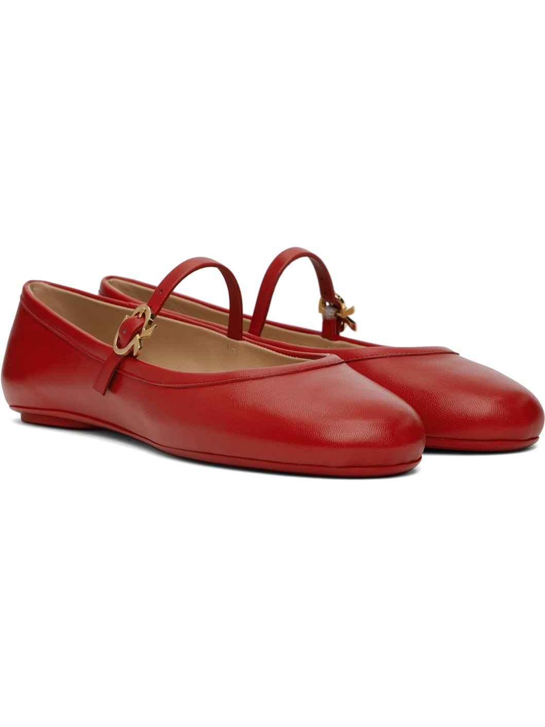 Red Carla Ballerina Flats - 4