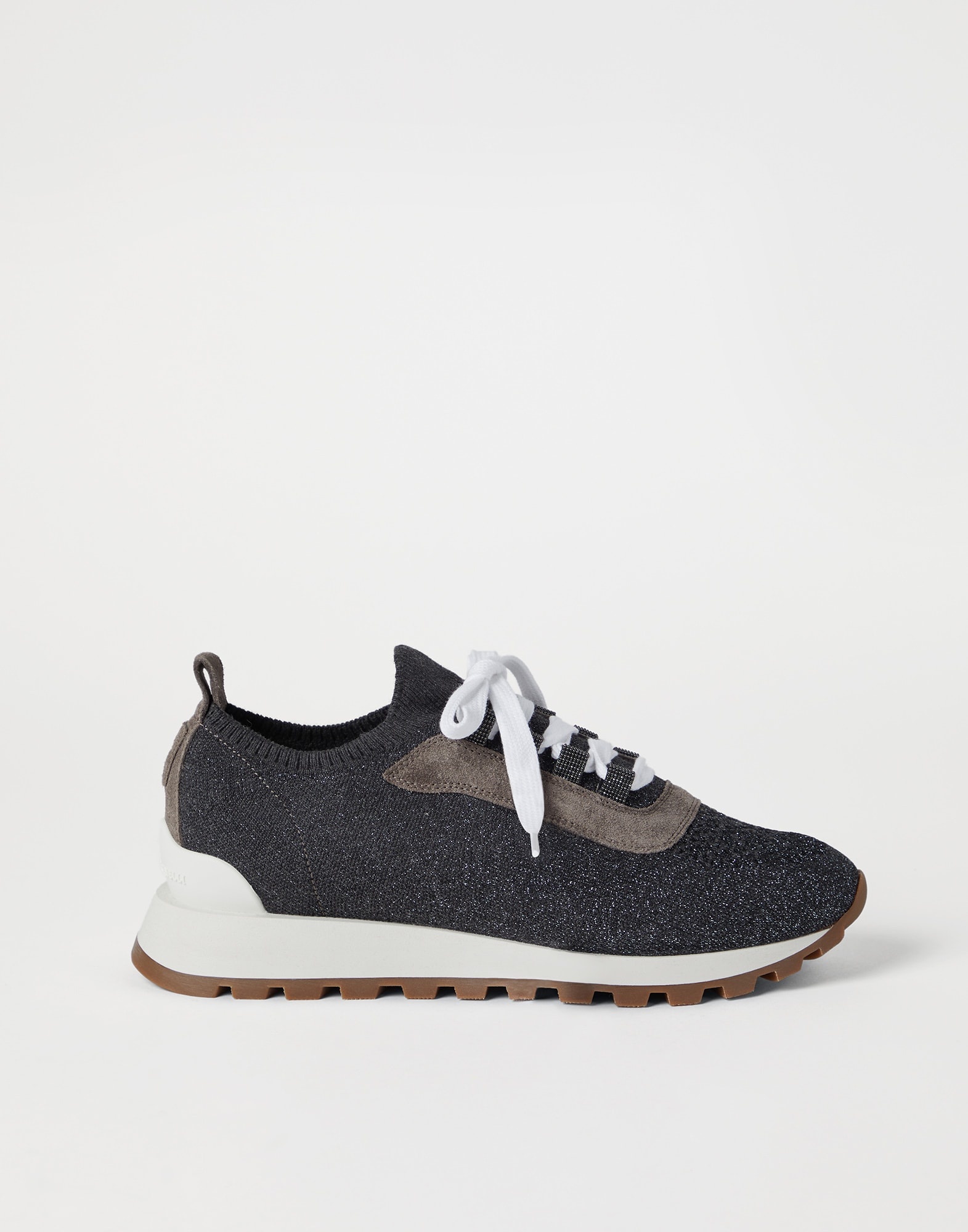 Sparkling cotton knit runners with shiny eyelets - 5